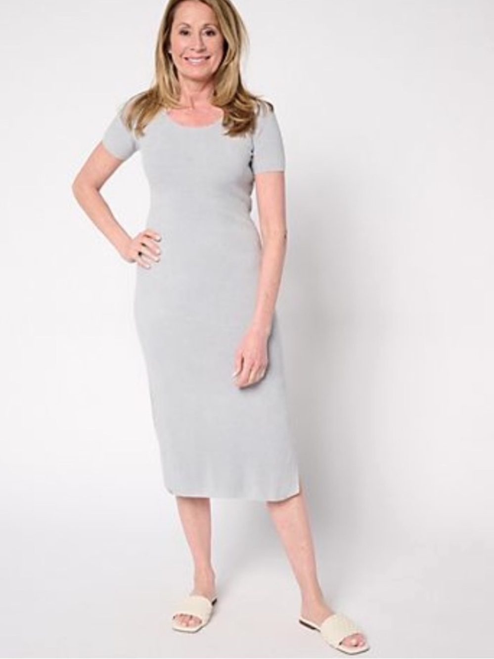 Barefoot Dreams CozyChic Ultra Lite Scoop Neck Ribbed Dress‎